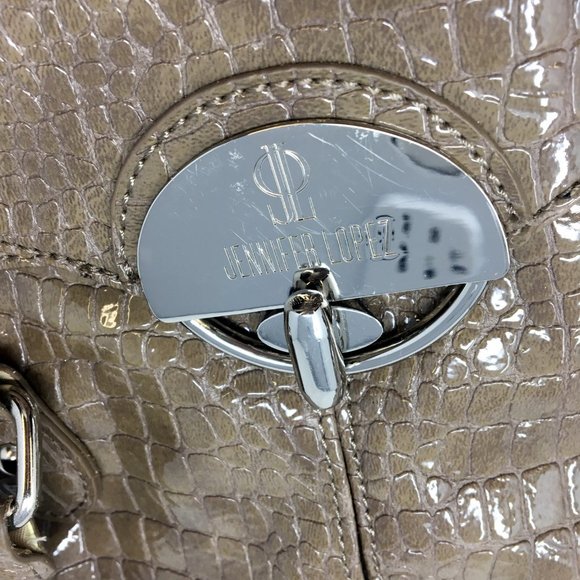 Jennifer Lopez Snake Reptile Embossed Tote Handbag - Picture 5 of 7